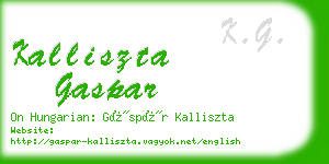 kalliszta gaspar business card